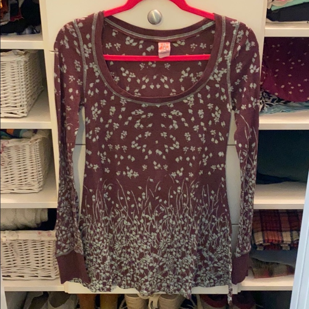Free People Waffle Shirt
